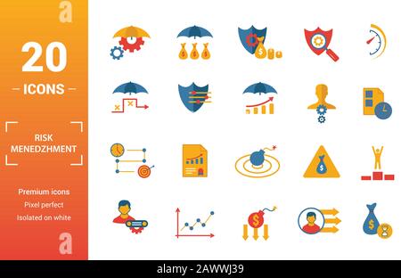 Risk Management icon set. Include creative elements risk management ...
