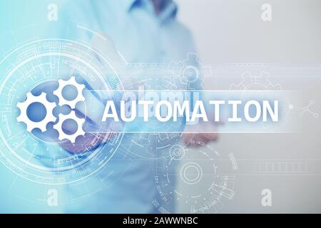 Business and manufacturing process Automation, smart industry, innovation and modern technology concept Stock Photo