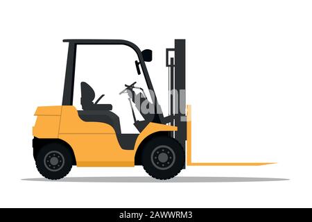 Stock forklift with fork extensions Stock Vector