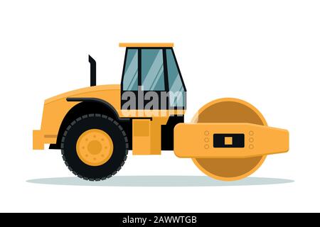 Flat roll vector design. Heavy machinery Stock Vector