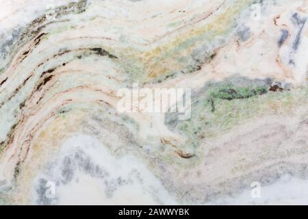 Close up of light green, beige, blue, whitw marble texture, wall background. Stock Photo