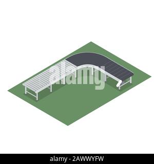 Conveyor belt design with rollers for industry Stock Vector