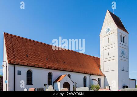 Municipal Germering, District Fürstenfeldbruck, Upper Bavaria, Germany: Catholic Church, Kirche St. Jakob Stock Photo