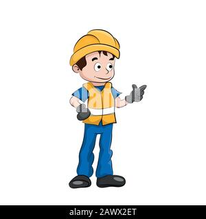 Vector design of worker with his personal protective equipment Stock Vector
