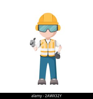 Vector design of personal protective equipment for work. Occupational Health and Safety Stock Vector