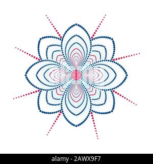 abstract blue and pink flower dotted. element pattern fabric design. home decoration wallpaper. Stock Vector