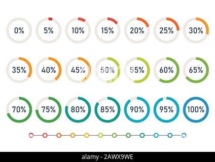 Circle percent Diagram Pie Charts Infographic Elements. Progress Wheel ...