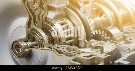 Automatic transmission for truck in section Stock Photo