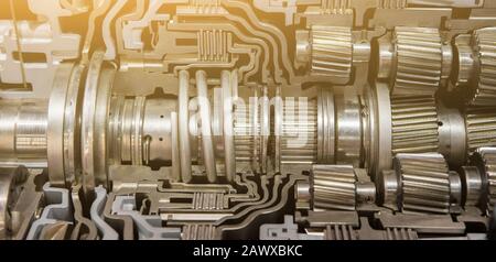 Automatic transmission for truck in section Stock Photo