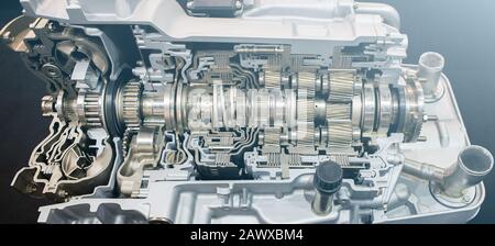 Automatic transmission for truck in section Stock Photo