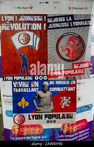 Far-right posters, Lyon, France Stock Photo
