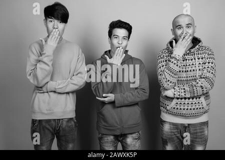 Portrait of three young Asian men together Stock Photo