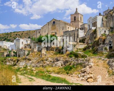 Ancient ruins in Ginosa, Apulia, south Italy Stock Photo