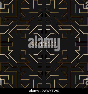 Art Deco style luxury golden pattern background. Modern abstract geometric linear design template. Stock Vector