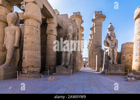 Karnak Temple Luxor, Egypt. Mosque minaret Stock Photo