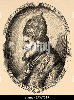 Portrait of Pope Pius V (Bosco, January 17, 1504-Rome, May 1, 1572), born Antonio Michele Ghislieri, was the 225 pope of the Catholic Church and lord Stock Photo