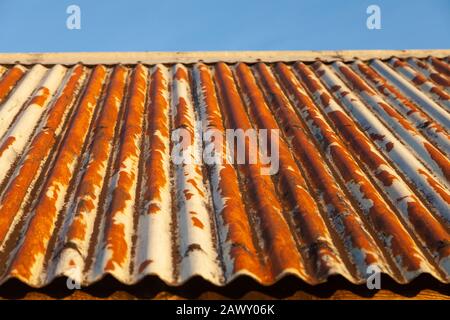 Rusty and corrugated iron metal construction Stock Photo
