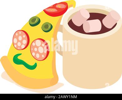 Quick lunch icon, isometric style Stock Vector