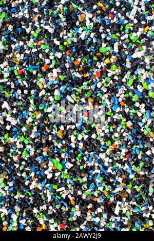 Shredded Recycled Plastic Background Environmental Concept Stock Photo