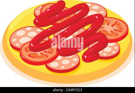 Delicious breakfast icon, isometric style Stock Vector