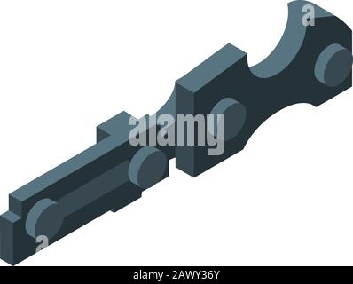 Chainsaw chain icon, isometric style Stock Vector