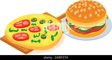 Fast food icon, isometric style Stock Vector