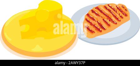 Protein food icon, isometric style Stock Vector