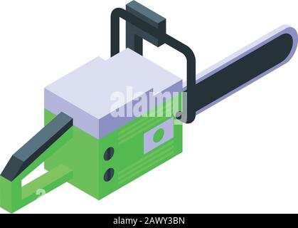 Handle chainsaw icon, isometric style Stock Vector