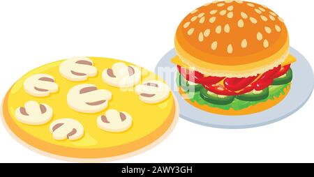 Tasty food icon, isometric style Stock Vector