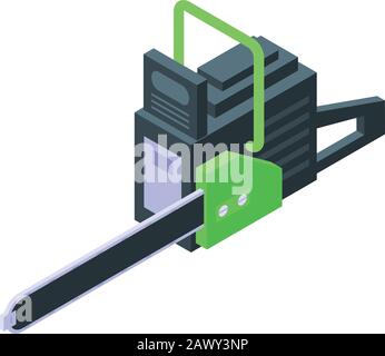 Electric chainsaw icon, isometric style Stock Vector