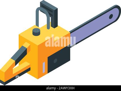Chainsaw equipment icon, isometric style Stock Vector