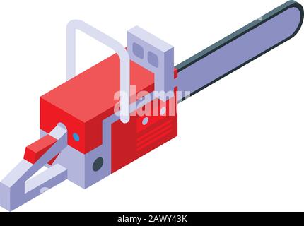 Chainsaw icon, isometric style Stock Vector