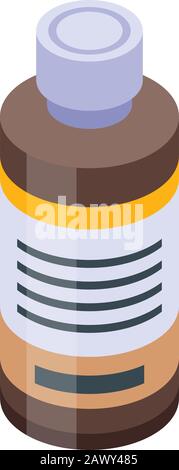 Chainsaw motor oil icon, isometric style Stock Vector