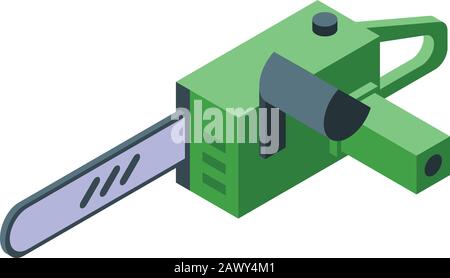 Chainsaw cutter icon, isometric style Stock Vector