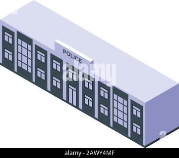 City police building icon, isometric style Stock Vector