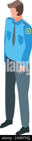 Police officer icon, isometric style Stock Vector