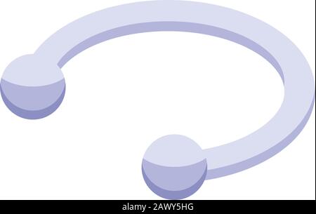 Adult piercing icon, isometric style Stock Vector