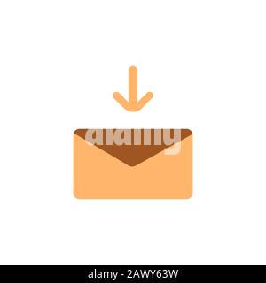 New incoming message on the screen. Flat style icon illustration. Receive mail on your mobile. Business and face-to-face communication Stock Vector