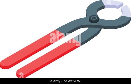 Electric pliers icon, isometric style Stock Vector