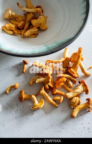 Chanterelle Mushrooms Stock Photo