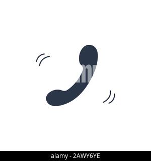 New incoming call on the screen. Flat style icon illustration. Receive calls on your mobile. Business and face-to-face communication Stock Vector