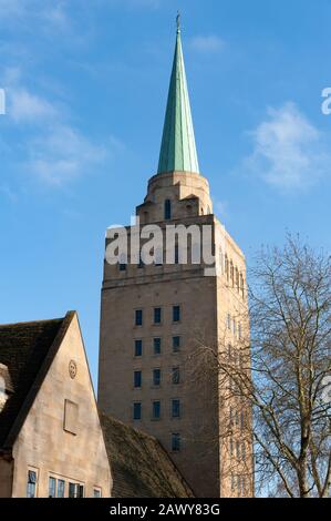 Oxford, England, UK. February 6th 2020  Modern Architecture in Oxford. The Tower of Nuffield College, New Road, Oxford University, England. Stock Photo