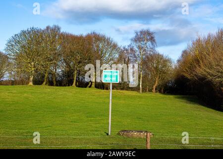 Private land, keep off warning sign in farmland Cheshire UK Stock Photo