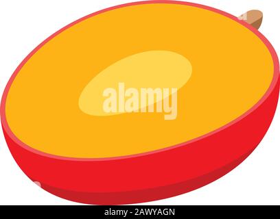 Half mango icon, isometric style Stock Vector