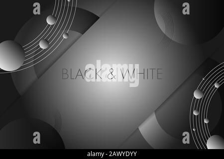 Abstract modern black and white geometric elements and gradient background template. Stock Vector