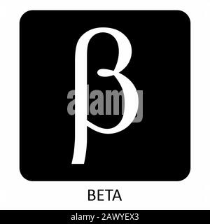 Beta Greek letter icon, Beta symbol in ancient Greek frame, vector ...