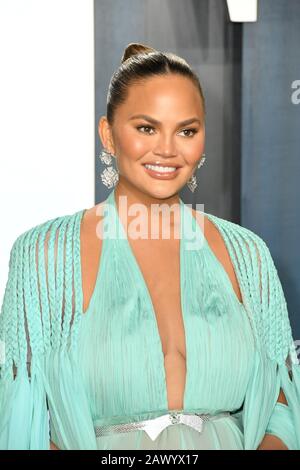 09 February 2020 - Los Angeles, California - Chrissy Teigen. 2020 Vanity Fair Oscar Party following the 92nd Academy Awards held at the Wallis Annenberg Center for the Performing Arts. (Credit Image: © Birdie Thompson/AdMedia via ZUMA Wire) Stock Photo