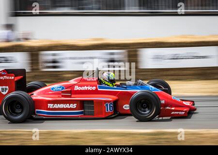 Roland Lewis driving a 1986 Beatrice Lola Ford THL2 F1 car at the