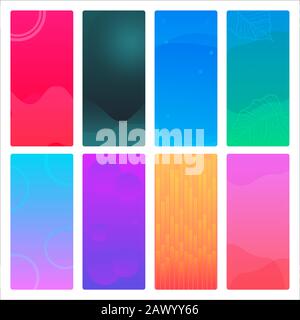 Set of gradient background, Soft color background. Modern screen vector design for mobile app design. Soft color gradients - Vector Abstract backgroun Stock Vector