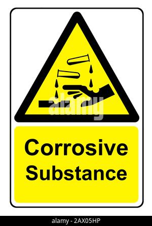 Corrosive substance causes severe skin burns and serious eye damage Stock Photo